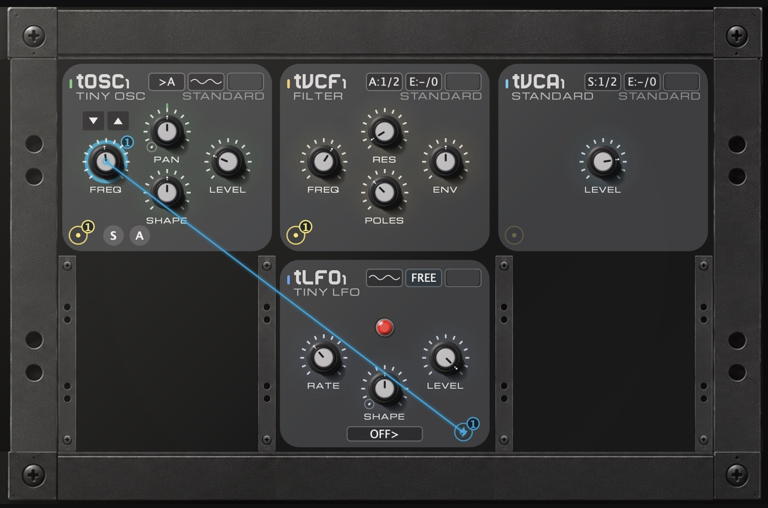 LFO connected to oscillator frequency in RFM Space